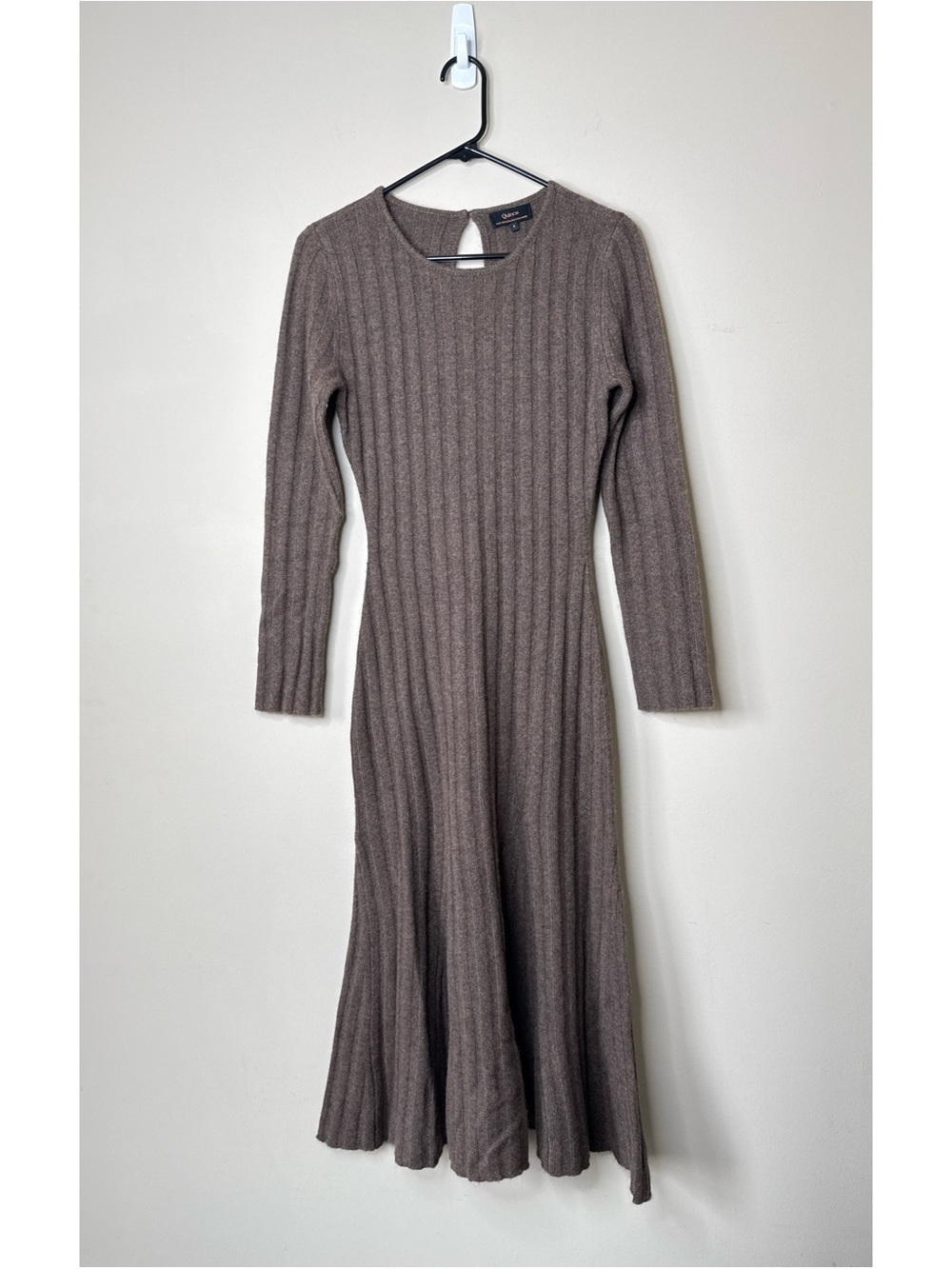 Quince Mongolian Cashmere Wide Rib Midi Dress Size Small - Picture 2 of 8